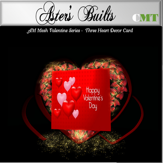 AM Mesh Valentine Series - Three Heart Card