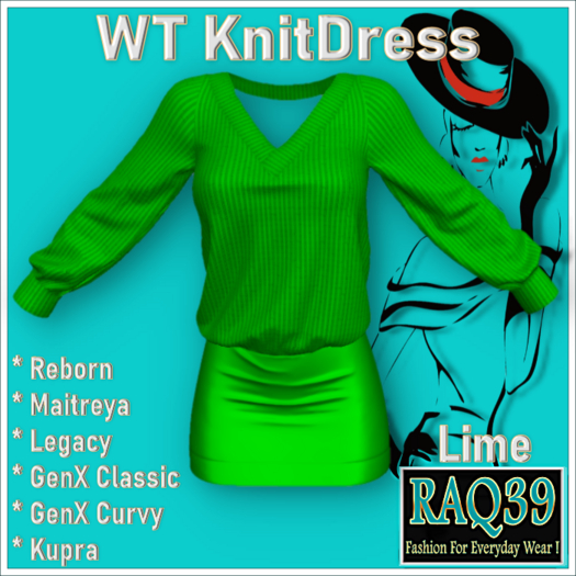 [R39] WT KnitDress-Lime