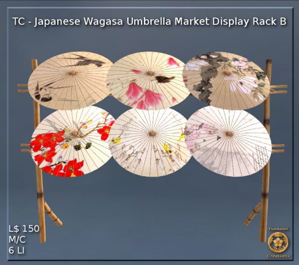 Japanese Wagasa Umbrella Market Display Rack B