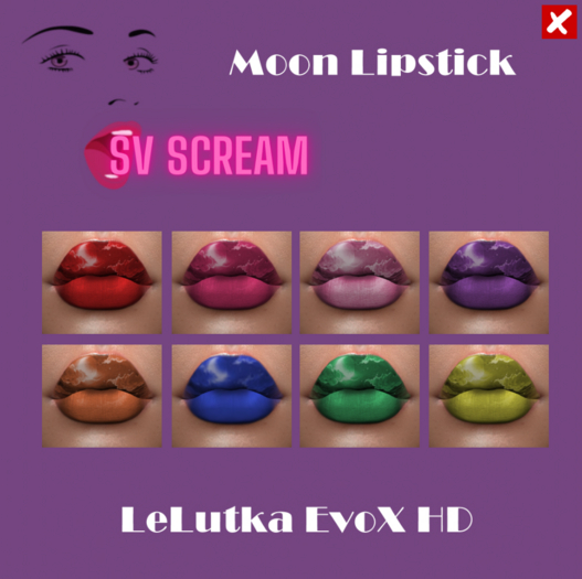 .:SV:. SCREAM Moon Lipstick Lelutka EvoX HD