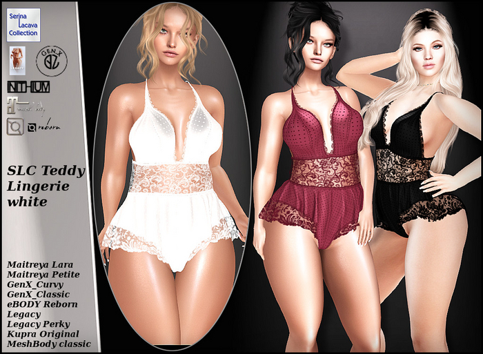 SLC Teddy Lingerie white