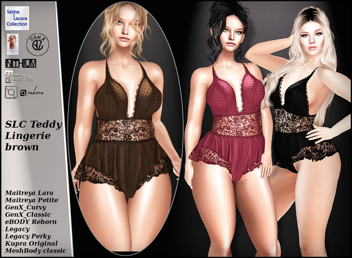SLC Teddy Lingerie brown