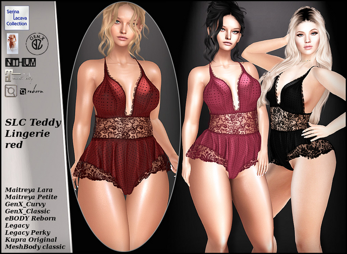 SLC Teddy Lingerie red