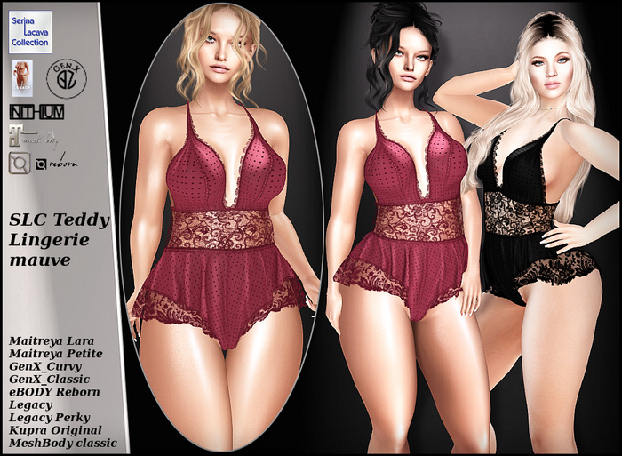 SLC Teddy Lingerie mauve