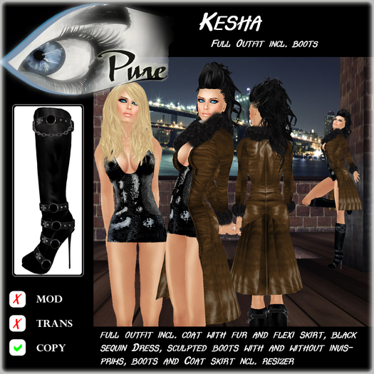 << PURE >> Kesha in Brown (full outfit incl. boot) [inworld price 299L$]