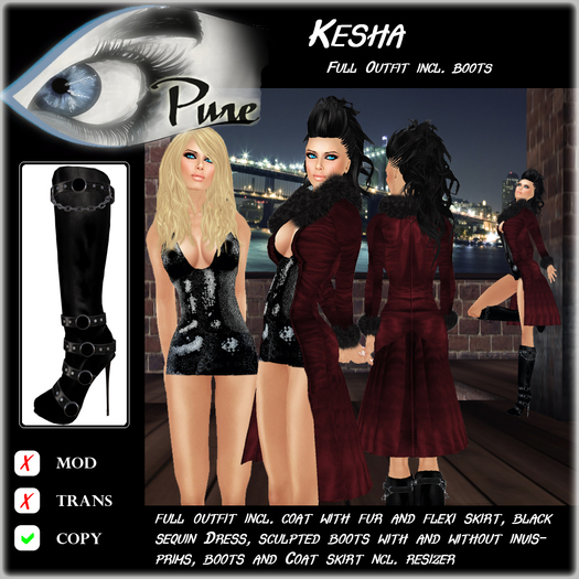 << PURE >> Kesha in Cherry (full outfit incl. boot) [inworld price 299L$]