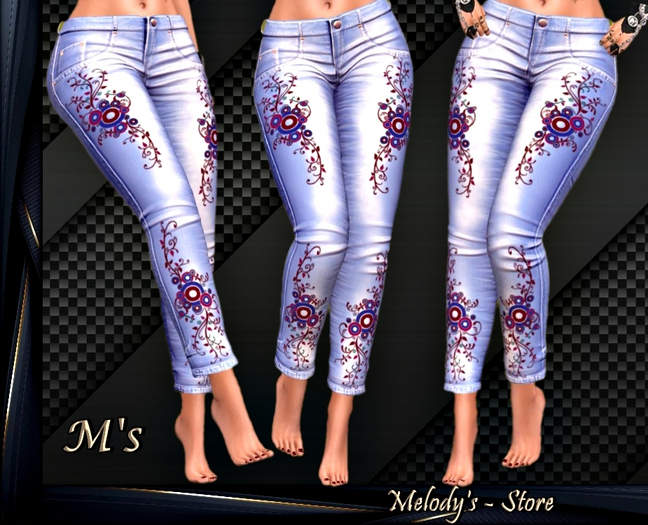 M's - Blue jeans - with decoration - front