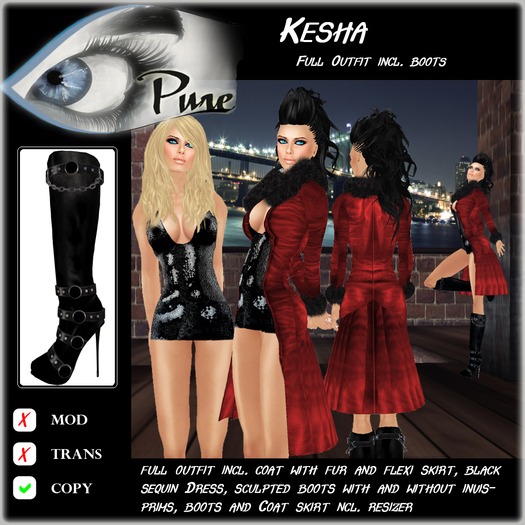 << PURE >> Kesha in Red (full outfit incl. boot) [inworld price 299L$]