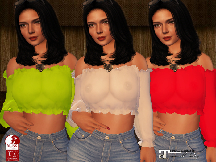 AP RUFFLED MESH TOP