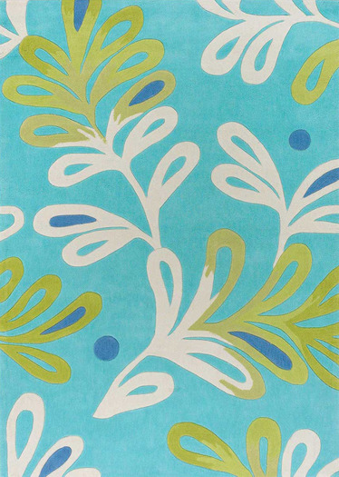 SO Rugs Children and Teens Collection - Leafy Bright Blue