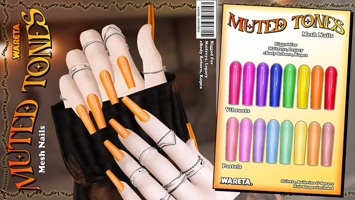 .WARETA. Muted Tones Nails - Vibrant
