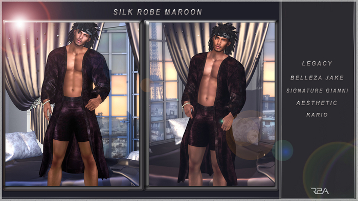 R2A-SILK ROBE MAROON