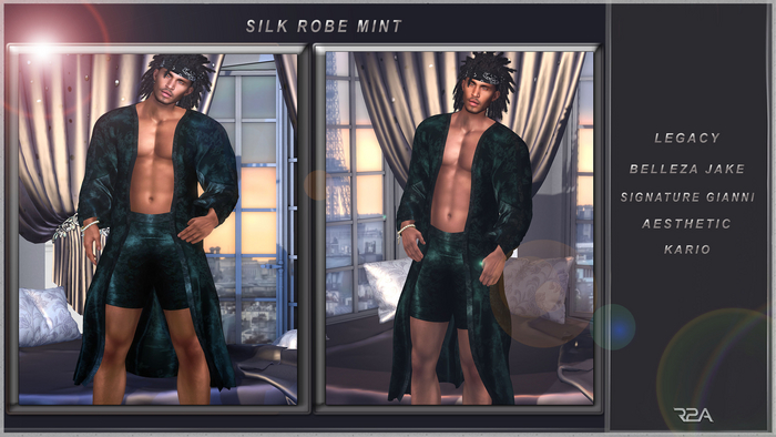 R2A-SILK ROBE MINT