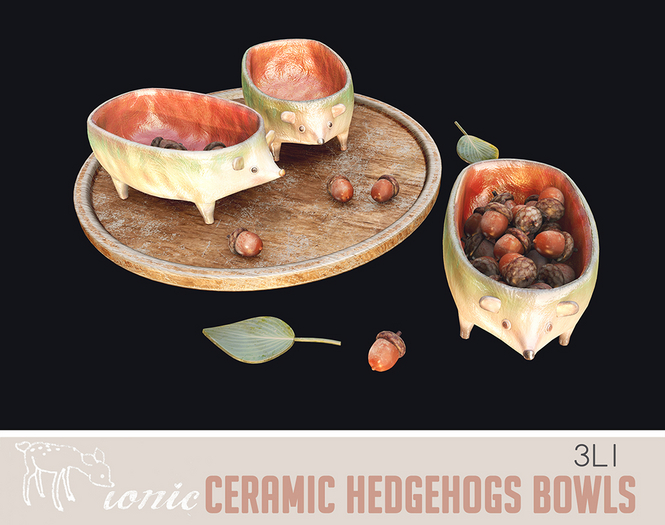 ionic : Ceramic hedgehogs bowls