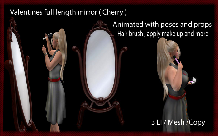 Valentine Full length Mirror ( Cherry )