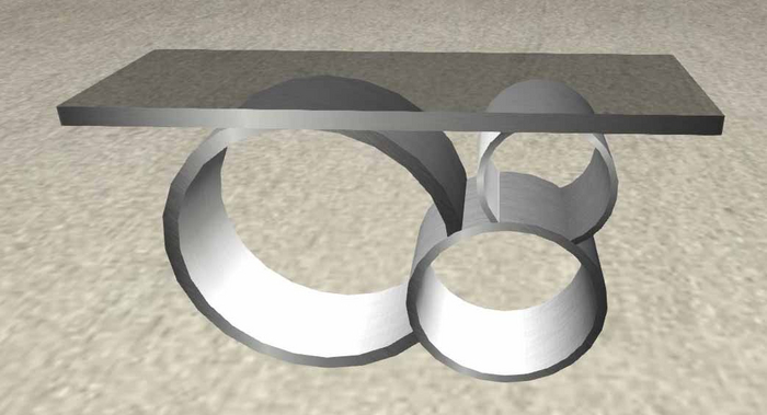 DD Tri Ring Console Table (stainless)
