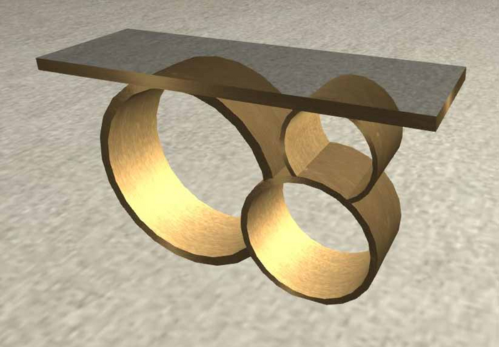 DD Tri Ring Console Table (gold)