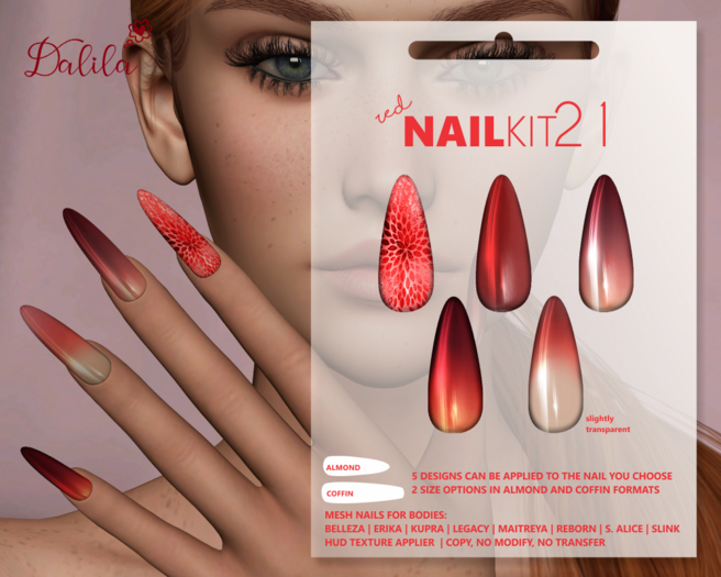 Dalila Red Nail Kit 22 