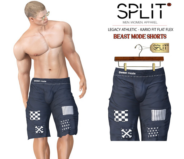 SPLIT APPAREL - Beast Mode Shorts Blue/White