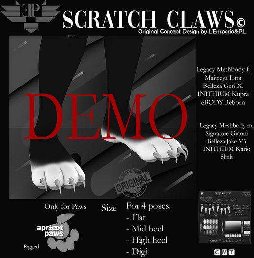 D*E*M*O  L'Emporio&PL::*Scratch Claws*::for FeetyPeets -FEMALE