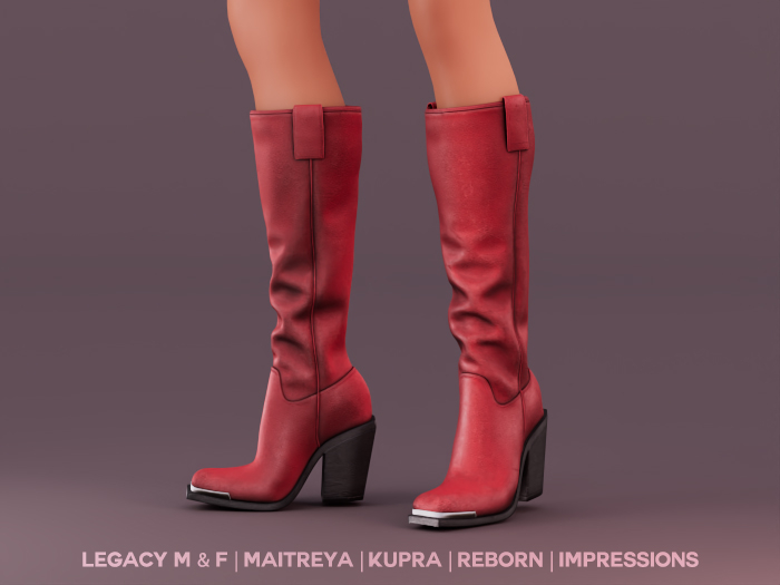 $NT Western Boots RED