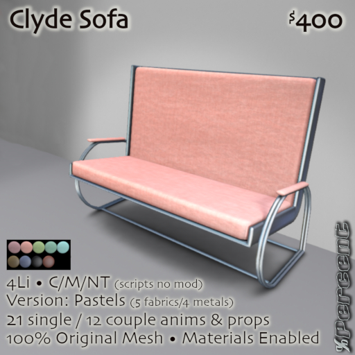 % Clyde Sofa (pastels) *MESH*