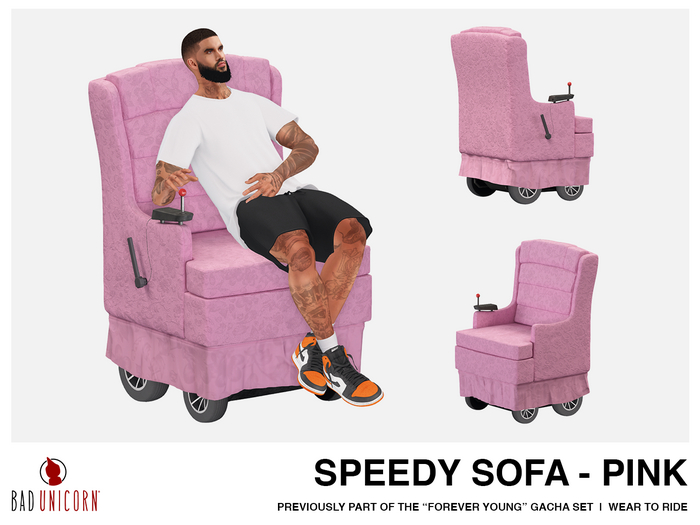 Pink - Speedy Sofa RARE (Wear to ride)