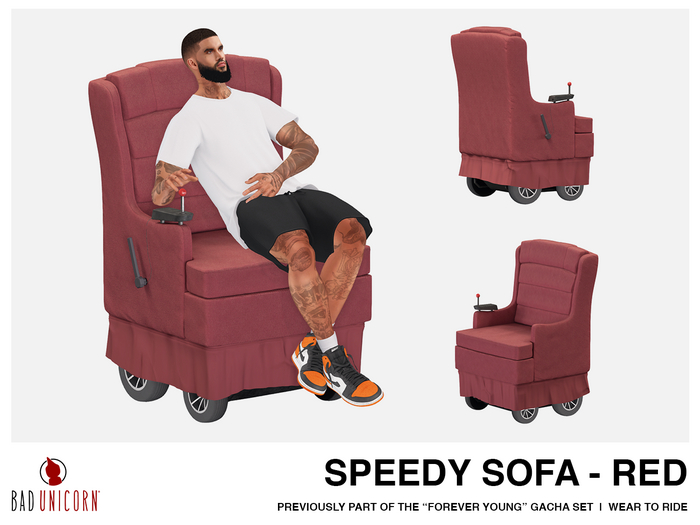 Red - Speedy Sofa RARE (Wear to ride)