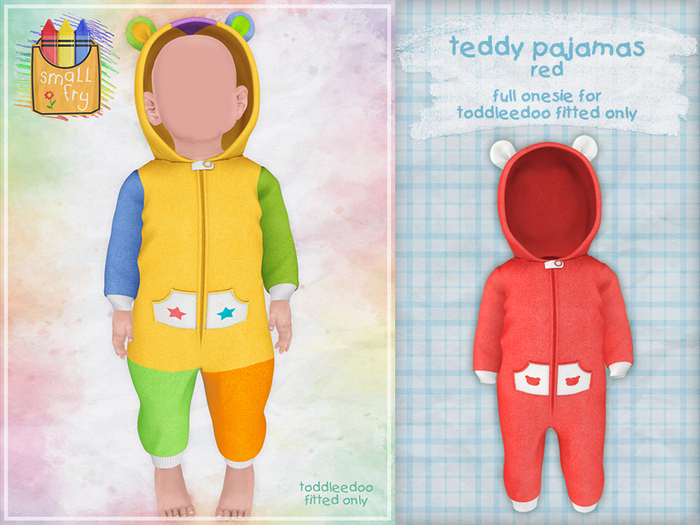smallfry - teddy pajamas - red