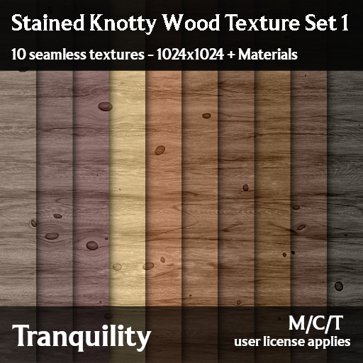 Tranquility - 2023 Stained Knotty Wood Texture Set