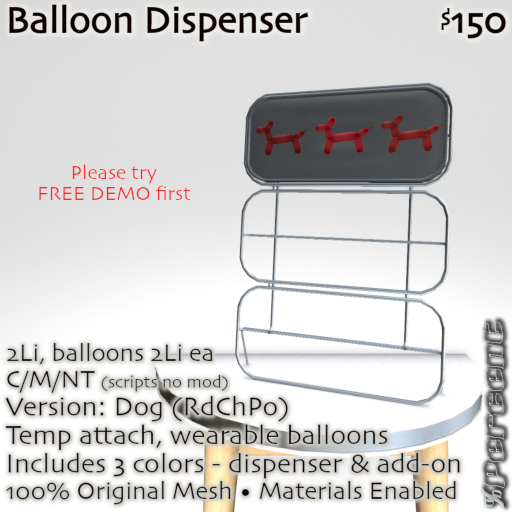 % Balloon Dispenser (dog-RdChPo) *MESH*