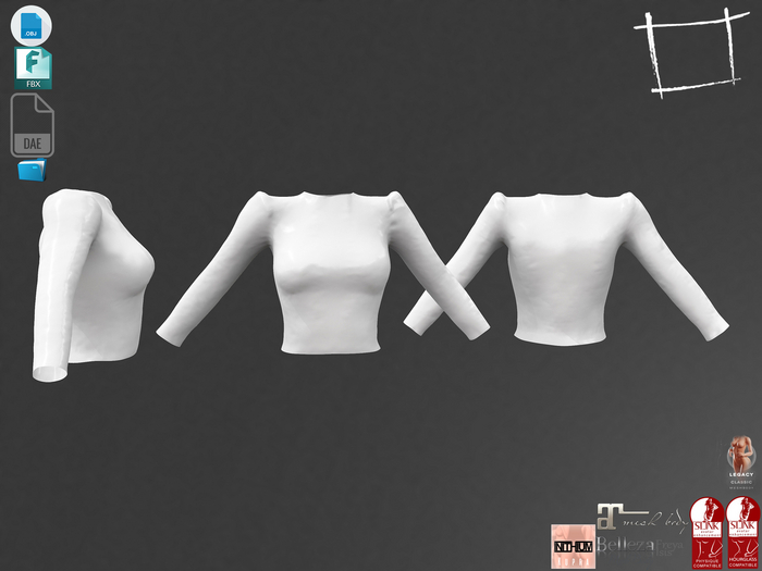 Dae Obj FBX For Female Standing Shoulders Top Maitreya Slink Physique Hourglass Belleza Isis Freya Legacy Reborn Kupra