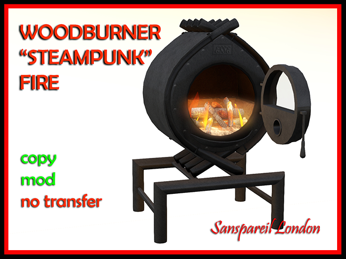 Woodburner "Steampunk" Style Fire MP