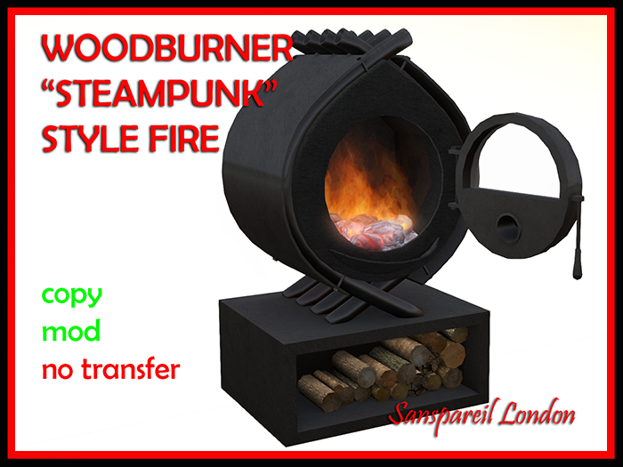 Woodburner "Steampunk" Fire