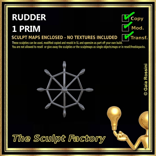 SCULPT FACTORY - 1 PRIM SCULPT RUDDER full perms