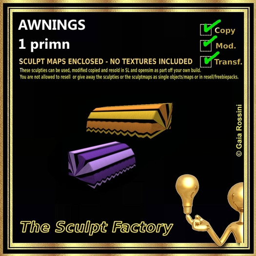 SCULPT FACTORY - 1 PRIM SCULPT AWNING full perms