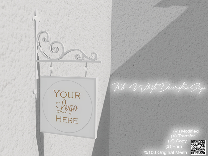Kb- White Decorative Sign