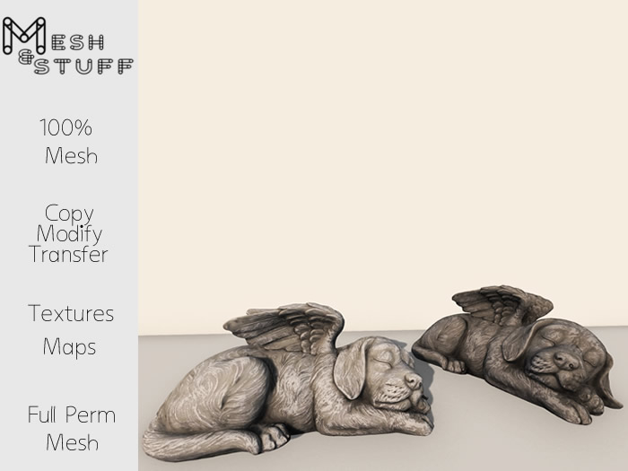 M&S ~ Dog Angel Statue Mesh Full Perm *