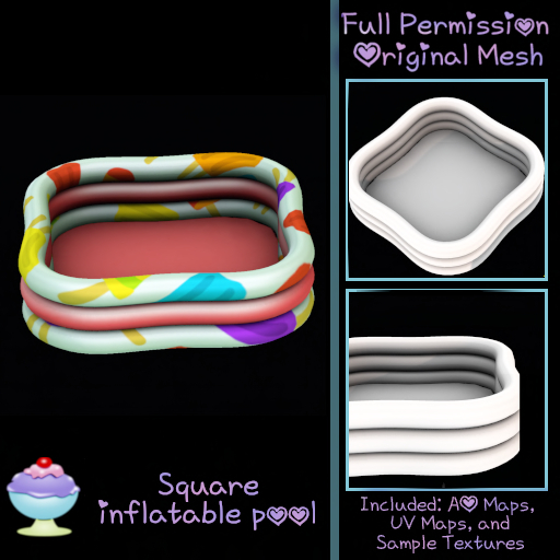 [Sherbert] Full Perm Square Inflatable Pool  (ADD)