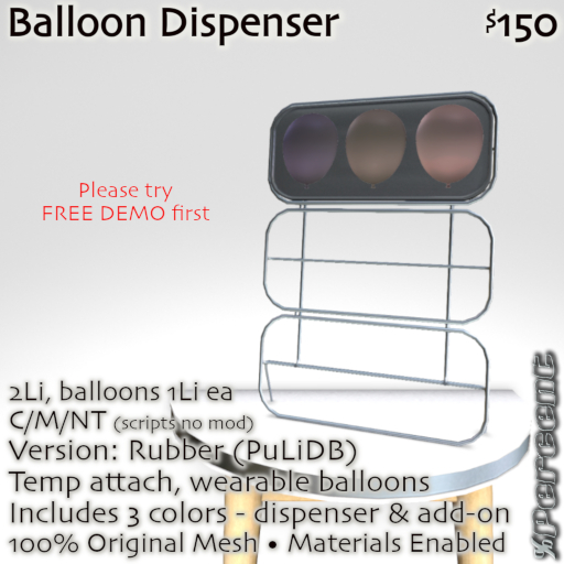 % Balloon Dispenser (rubber-PuLiDB) *MESH*