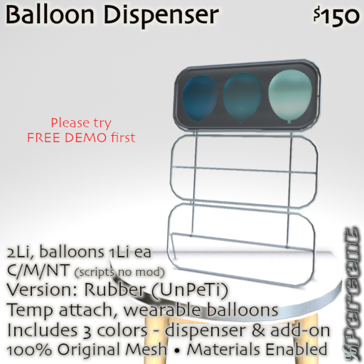 % Balloon Dispenser (rubber-UnPeTi) *MESH*