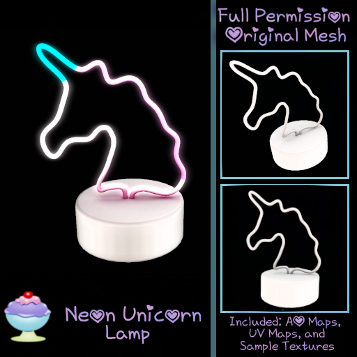 [Sherbert] Full Perm Neon Unicorn Lamp (ADD)