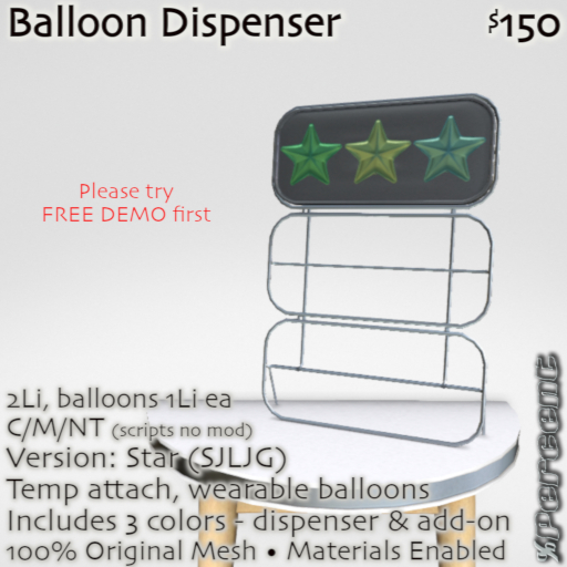 % Balloon Dispenser (star-SJLJG) *MESH*