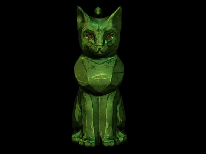 Fat Decor - Sitting Cat Green