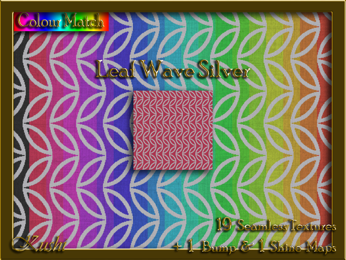 Leaf Wave Silver Seamless Texture Pack