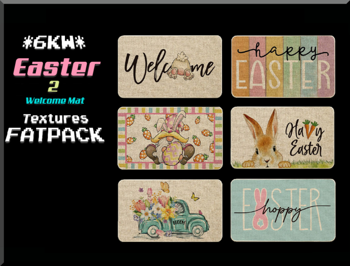 *6KW* FULL PERM Easter 2 Welcome Mat Textures FATPACK