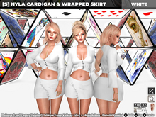 [S] Nyla Cardigan & Wrapped Skirt White