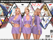 [S] Nyla Cardigan & Wrapped Skirt Purple