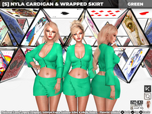 [S] Nyla Cardigan & Wrapped Skirt Green