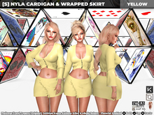 [S] Nyla Cardigan & Wrapped Skirt Yellow